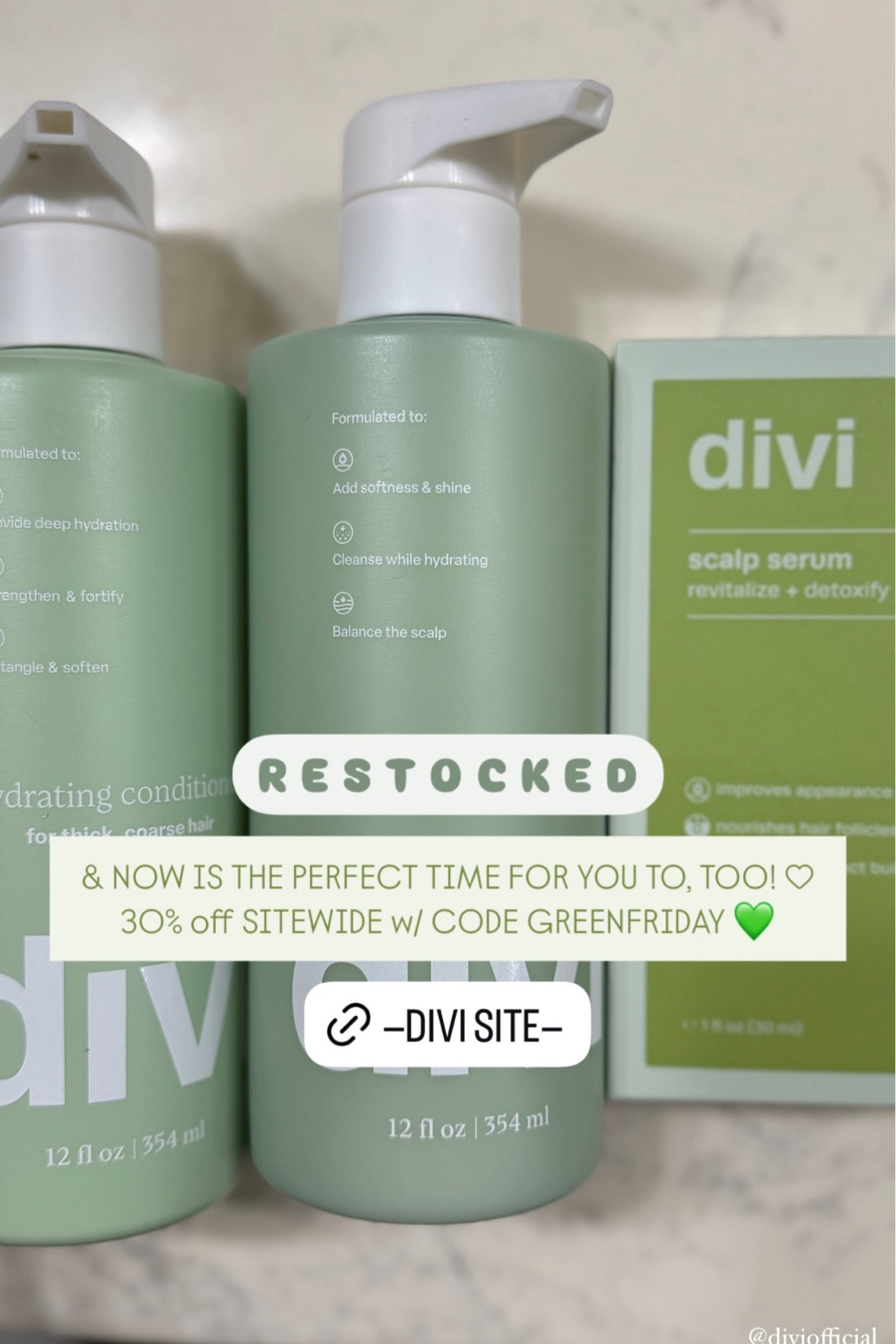 Restocked my essentials! 💚 
@diviofficial

Hair | Hair Health | 

#LTKCyberWeek #LTKBeauty #LTKSaleAlert