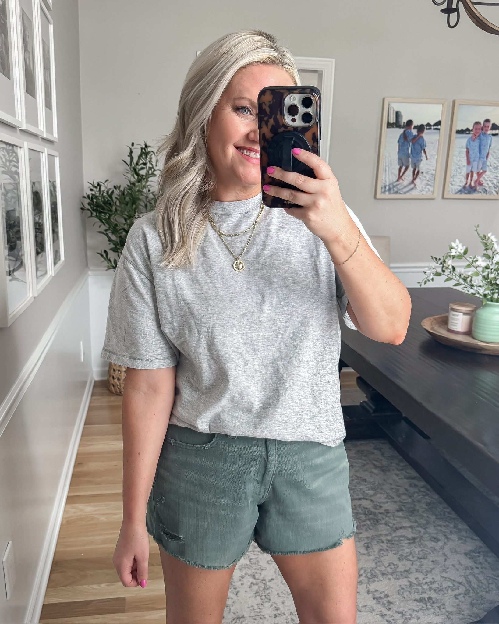 This is such an easy, throw on and go outfit for spring and summer. A good basic tee with these green shorts is the perfect combo for warm days, and it feels so comfortable while still looking cute and put together.

Wearing size small.

spring outfit ideas casual spring outfit green shorts outfit basic tee outfit everyday style comfy chic outfit summer outfit ideas womens spring fashion effortless outfit casual everyday look lovelylifestyling

#LTKSeasonal #LTKOver40 #LTKootd