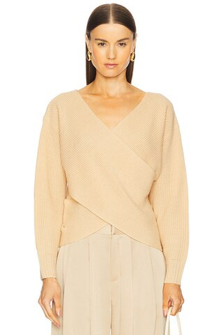 L'AGENCE Antonella Surplus Pullover Sweater in Warm Sand from Revolve.com | Revolve Clothing (Global)