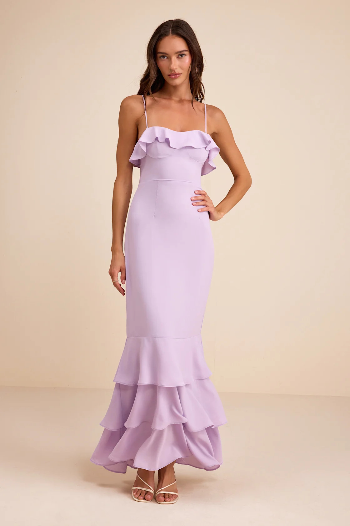 Lively Evenings Lavender Sleeveless Tiered Maxi Dress | Lulus