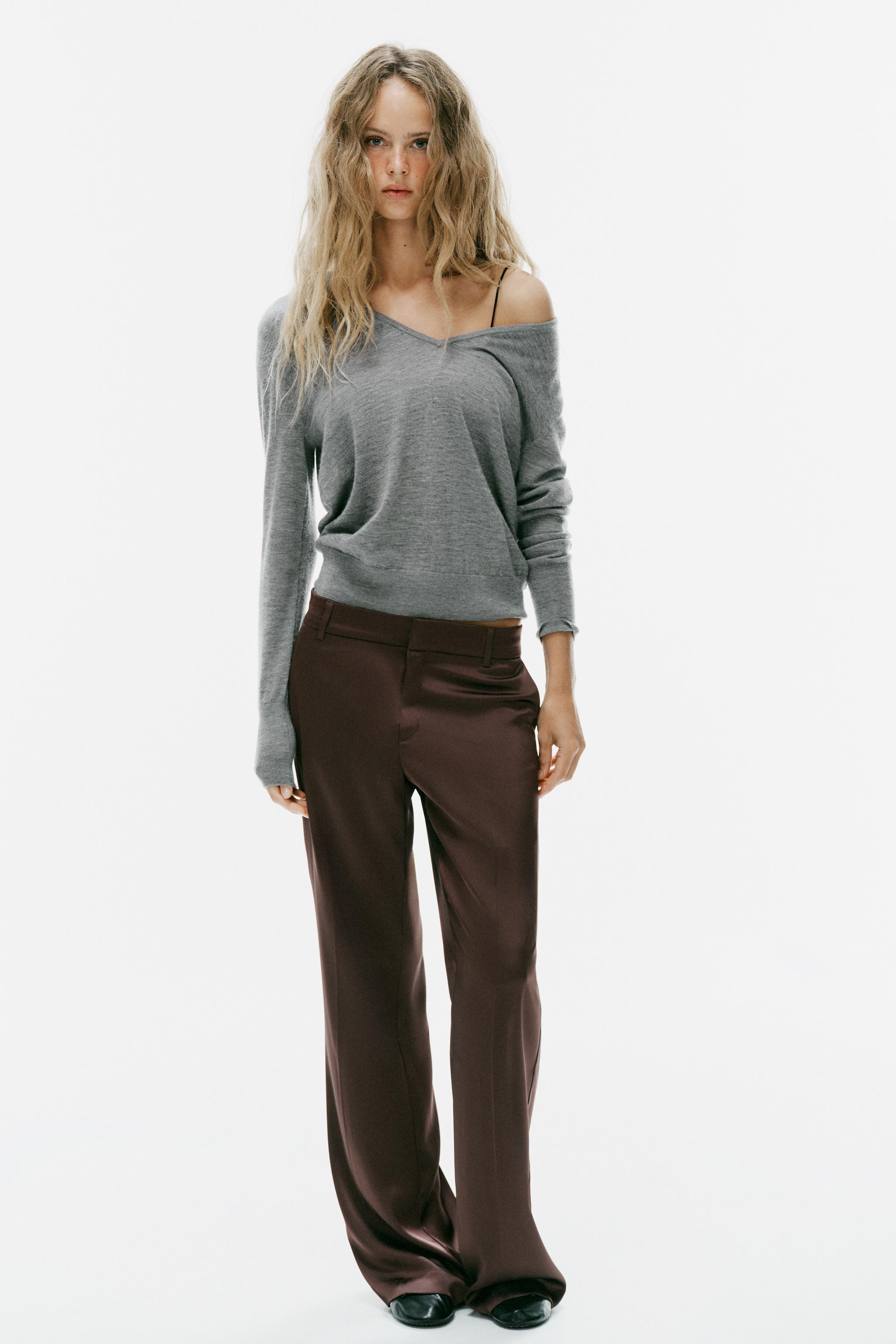 LOW-RISE SATIN PANTS | Zara US
