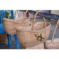 straw Bag, Woven Basket, Water Hyacinth Beach Seagrass Basket Handbag | Etsy (US)
