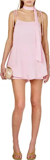 Tie Strap Belted Satin Romper | Nordstrom