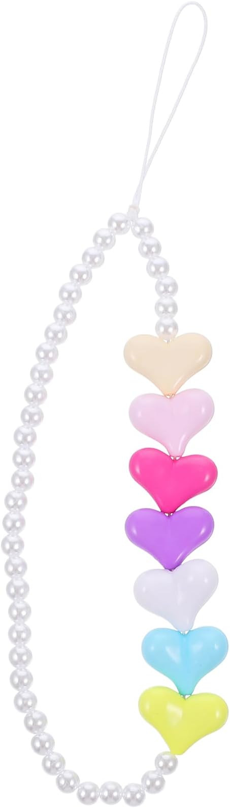Heart Shaped Beaded Wrist Strap Lanyard for Phone Camera Stylish Wristlet Phone Chain with Colorf... | Amazon (US)