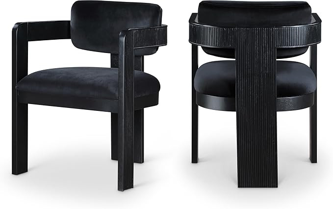 Meridian Furniture 11095Black-C Sacha Collection Art Deco Dining Chair, Ultra Luxe Black Velvet, ... | Amazon (US)