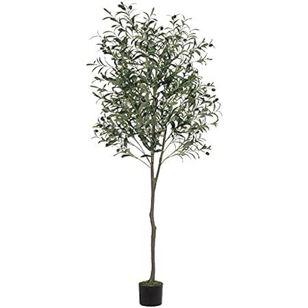 CROSOFMI Artificial Olive Tree, 5.2FT Fake Olive Plant in Pot, Tall Faux Plant,Potted Faux Topiary S | Amazon (US)