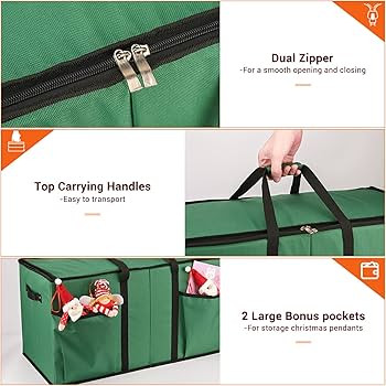 Christmas Ornament Storage Box, Mrrihand Xmas Decoration Organizer with Adjustable Dividers - Sto... | Amazon (US)