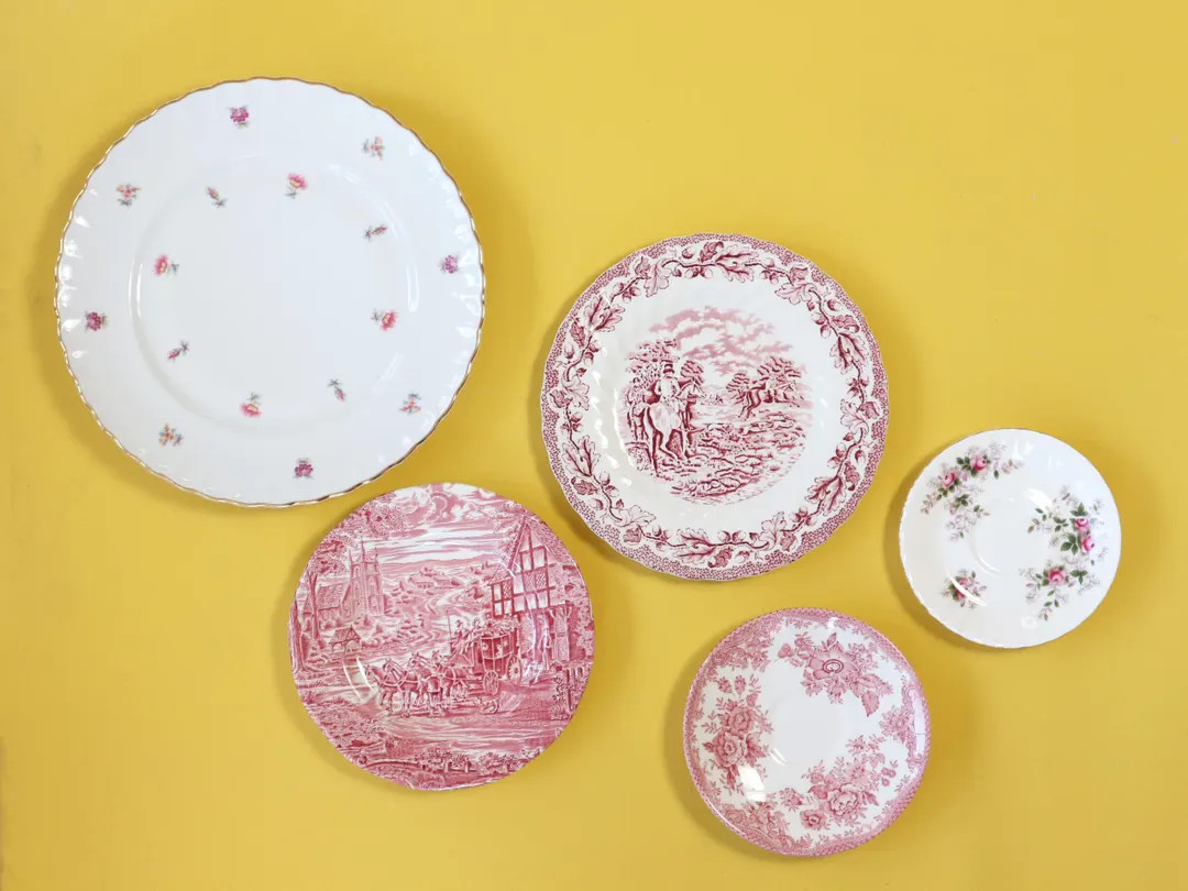 Gallery wall plate set, vintage wall decor, plate collection, set of 5 plates | Etsy (US)