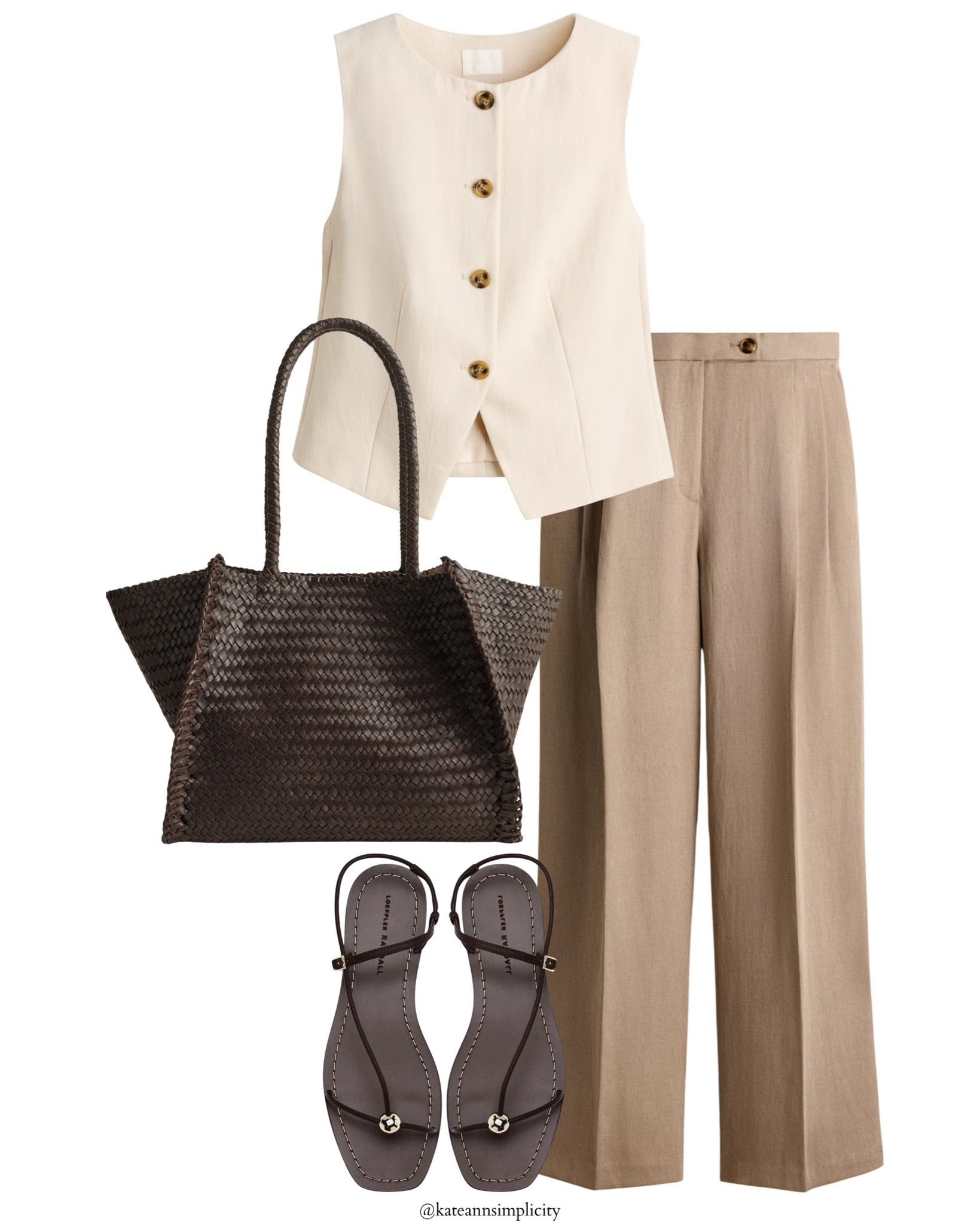 Summer outfit 
Waistcoat 
Woven bag

#LTKgrwm #LTKSeasonal #LTKOver40