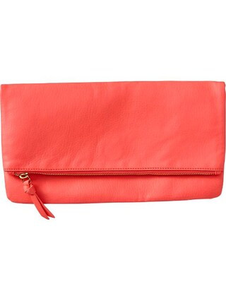 Old Navy Womens Textured Fold Over Clutches - North beach neon | Old Navy US
