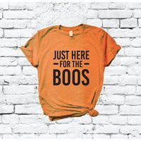Just Here For The Boos Tee Fall Shirt Graphic Funny Halloween Drinking Unisex Crew Neck T-Shirt Relaxed Retail Fit | Etsy (US)