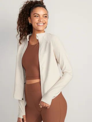PowerSoft Cropped Full-Zip Performance Jacket for Women | Old Navy (US)