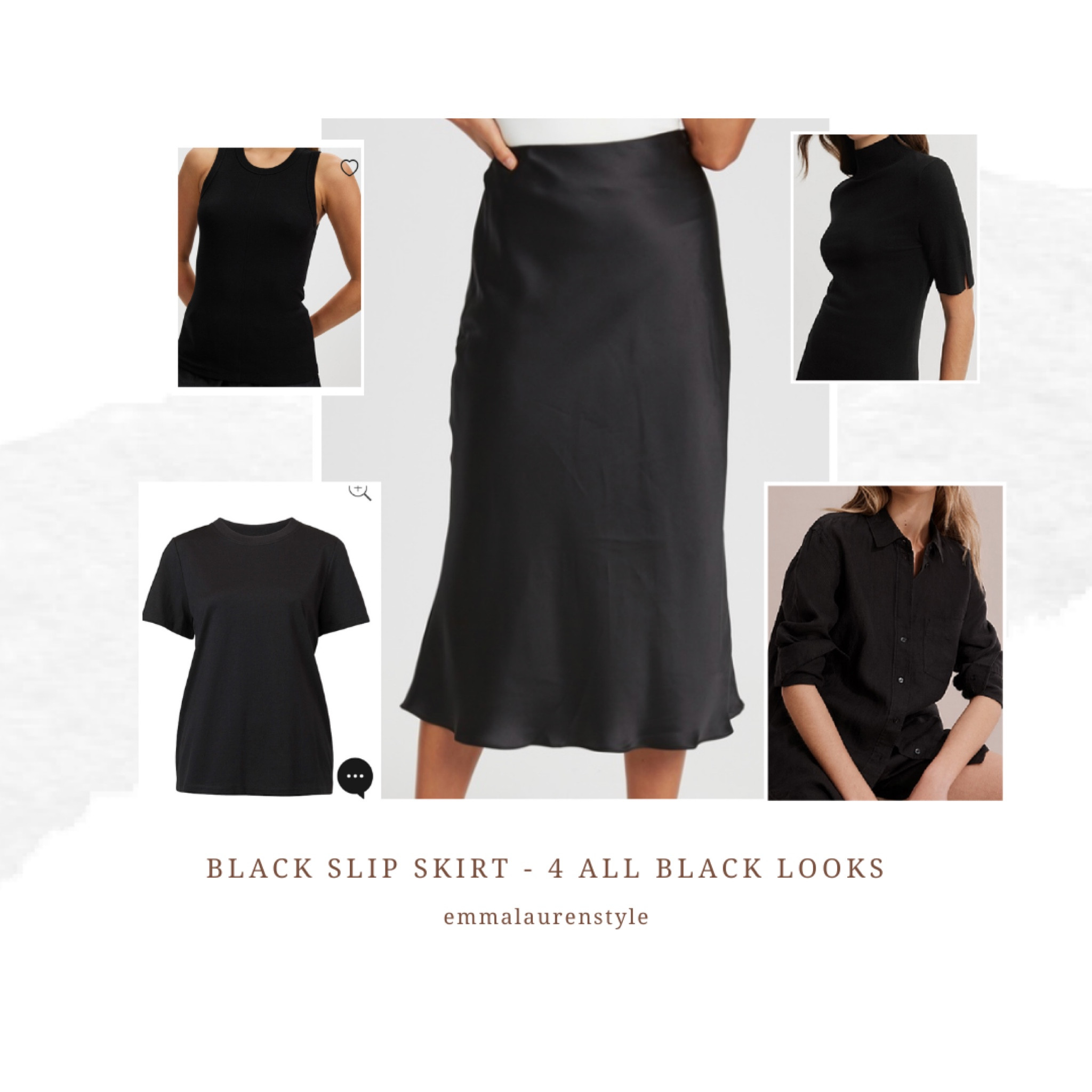 Black slip skirt - 4 all black outfit ideas. Making the slip skirt a versatile staple in your wardrobe. 

#LTKstyletip #LTKSeasonal #LTKaustralia