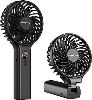 SWEETFULL Handheld Fan,5000mAh Portable Fan Mini fan Small Personal Fan with Backup Power,Desk Fa... | Amazon (US)