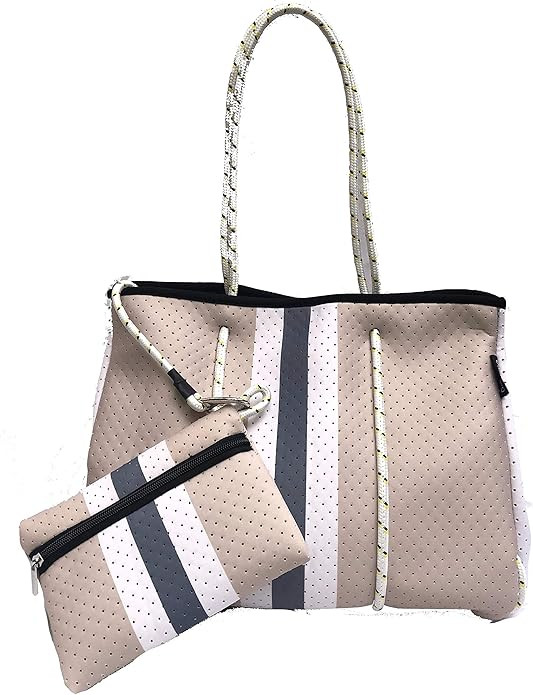 Neoprene Large Beach Bag Tote Womens XLarge Bags Totes Travel Pool Gym Studio Office School Teen ... | Amazon (US)