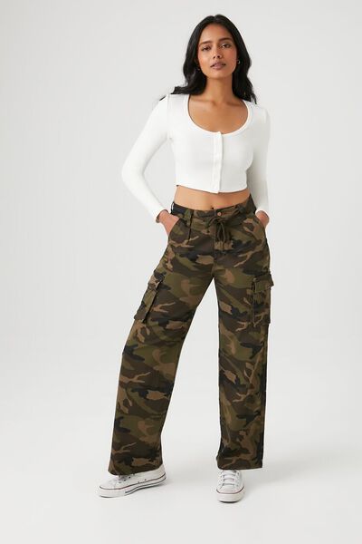 Camo Mid-Rise Cargo Pants | Forever 21 (US)