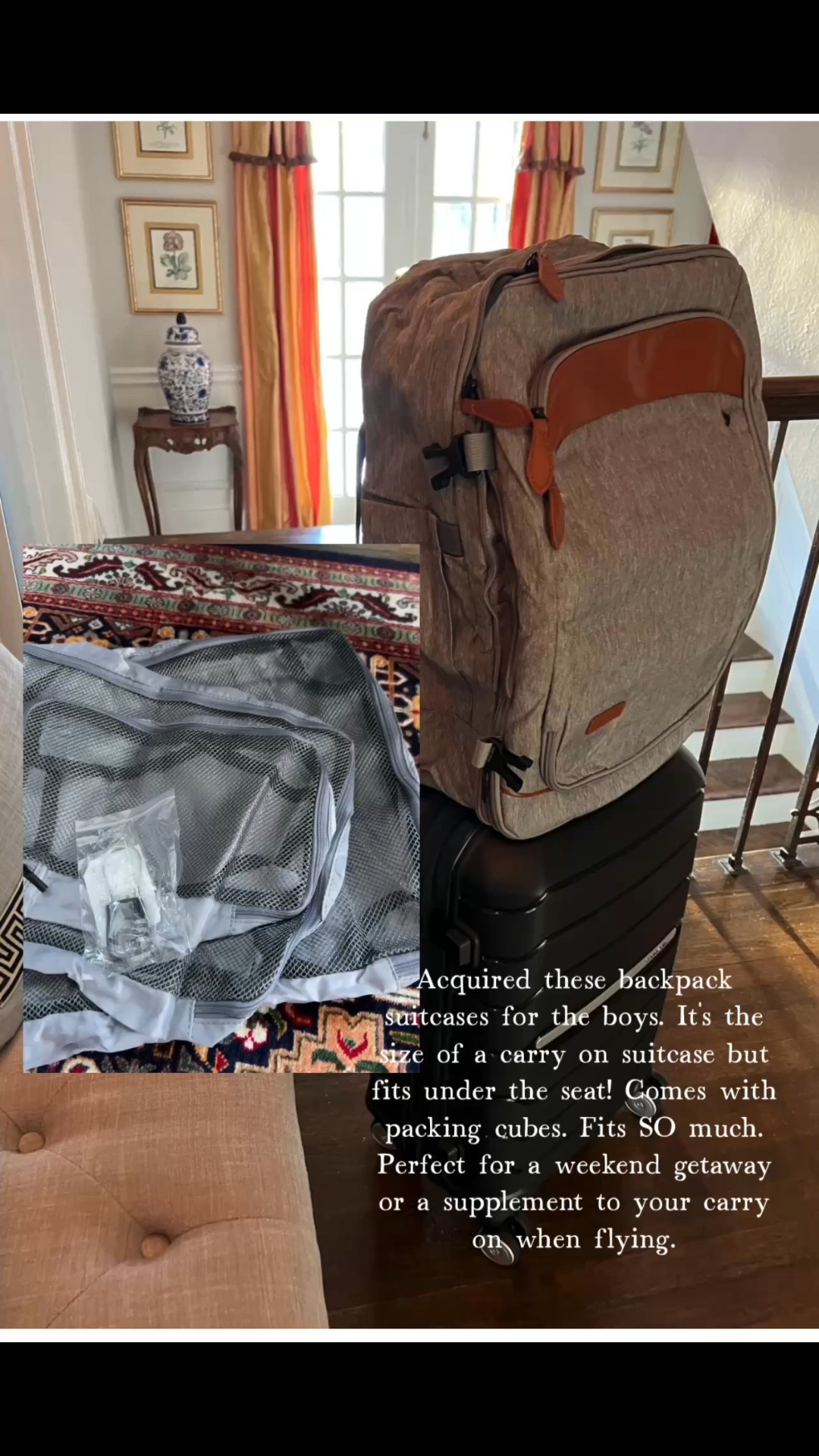 Loving these travel essentials! Especially this backpack suitcase! It’s the size of a carry on suitcase but doesn’t look or feel like it. Fits so much. Perfect for a weekend getaway or as a supplement when flying. Fits under the plane seat too. 

#LTKMens #LTKKids #LTKTravel