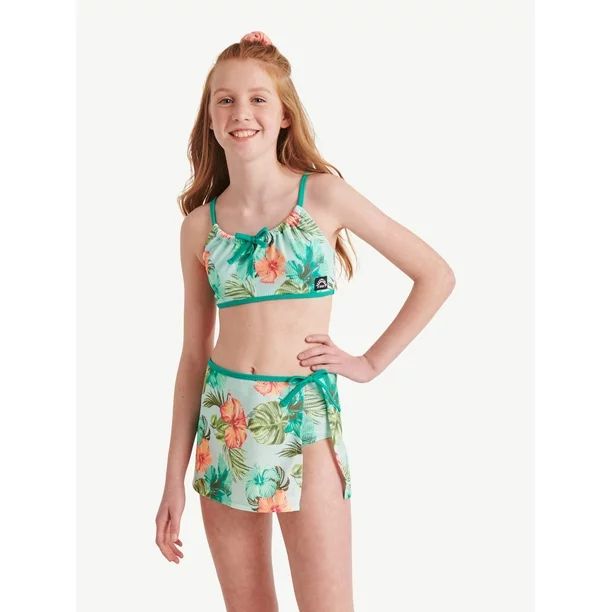 Justice Girls Tropical Swimsuit, 3-Piece, Sizes XS-XL | Walmart (US)