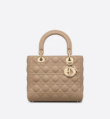 Medium Lady Dior Bag Hazelnut Cannage Lambskin | DIOR | Dior Couture