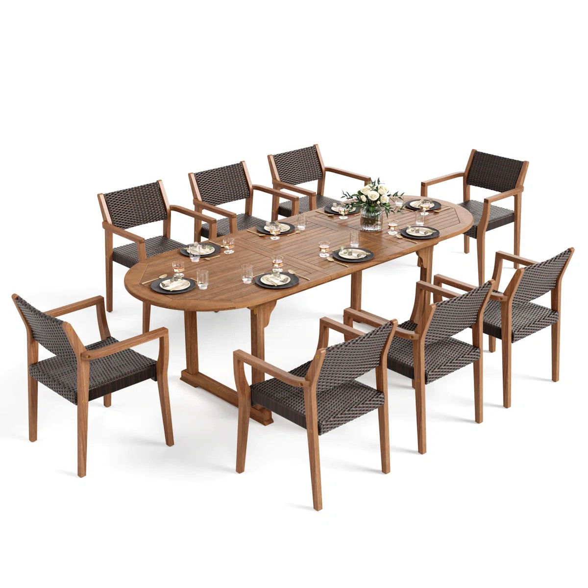 Oval Extendable Outdoor Dining Set | Wayfair North America