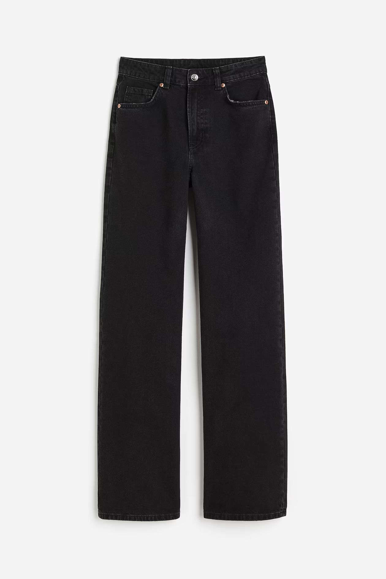 Wide High Jeans - High waist - Long - Black - Ladies | H&M US | H&M (US + CA)