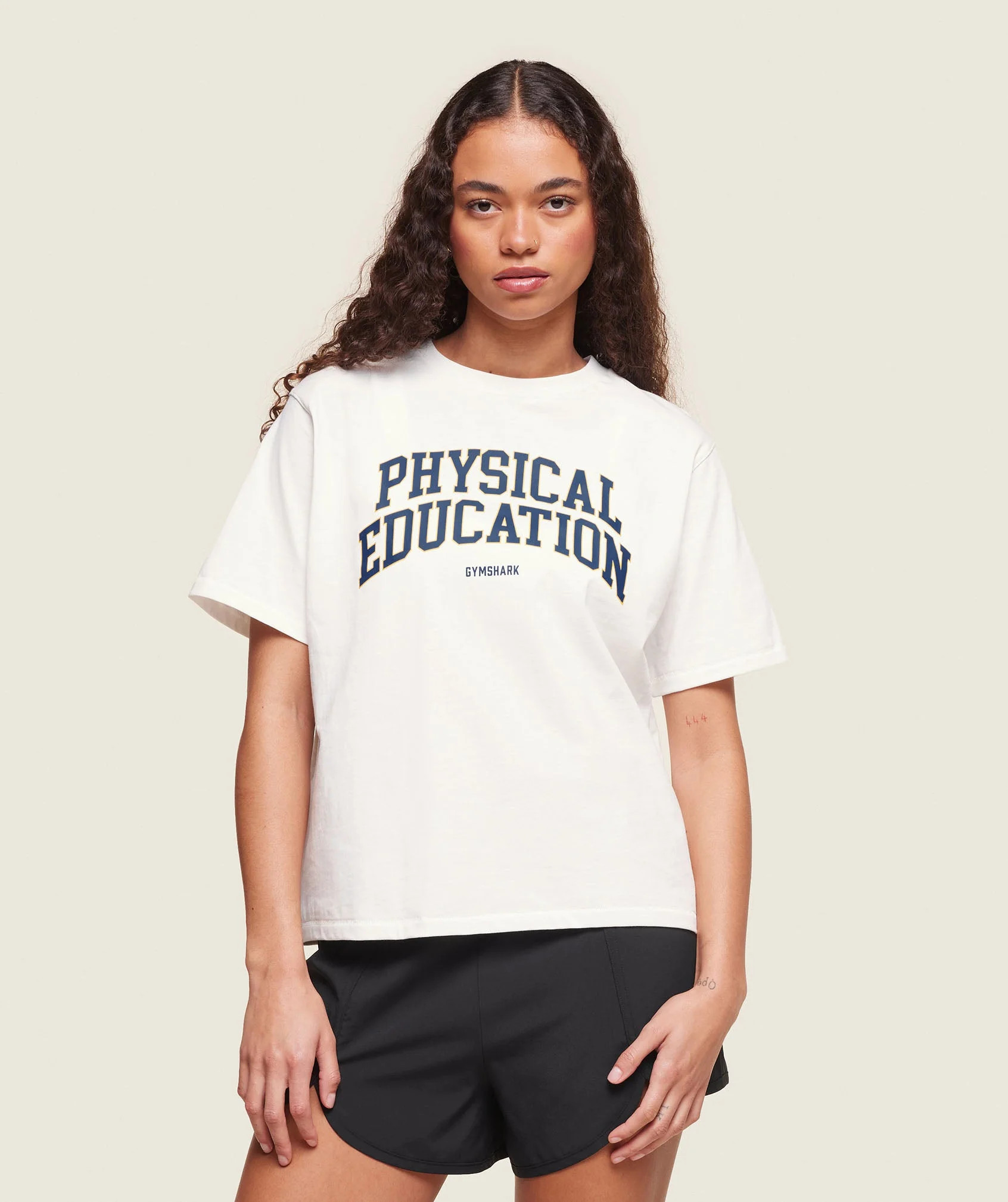 Gymshark Phys Ed T-Shirt - Soft White | Gymshark UK