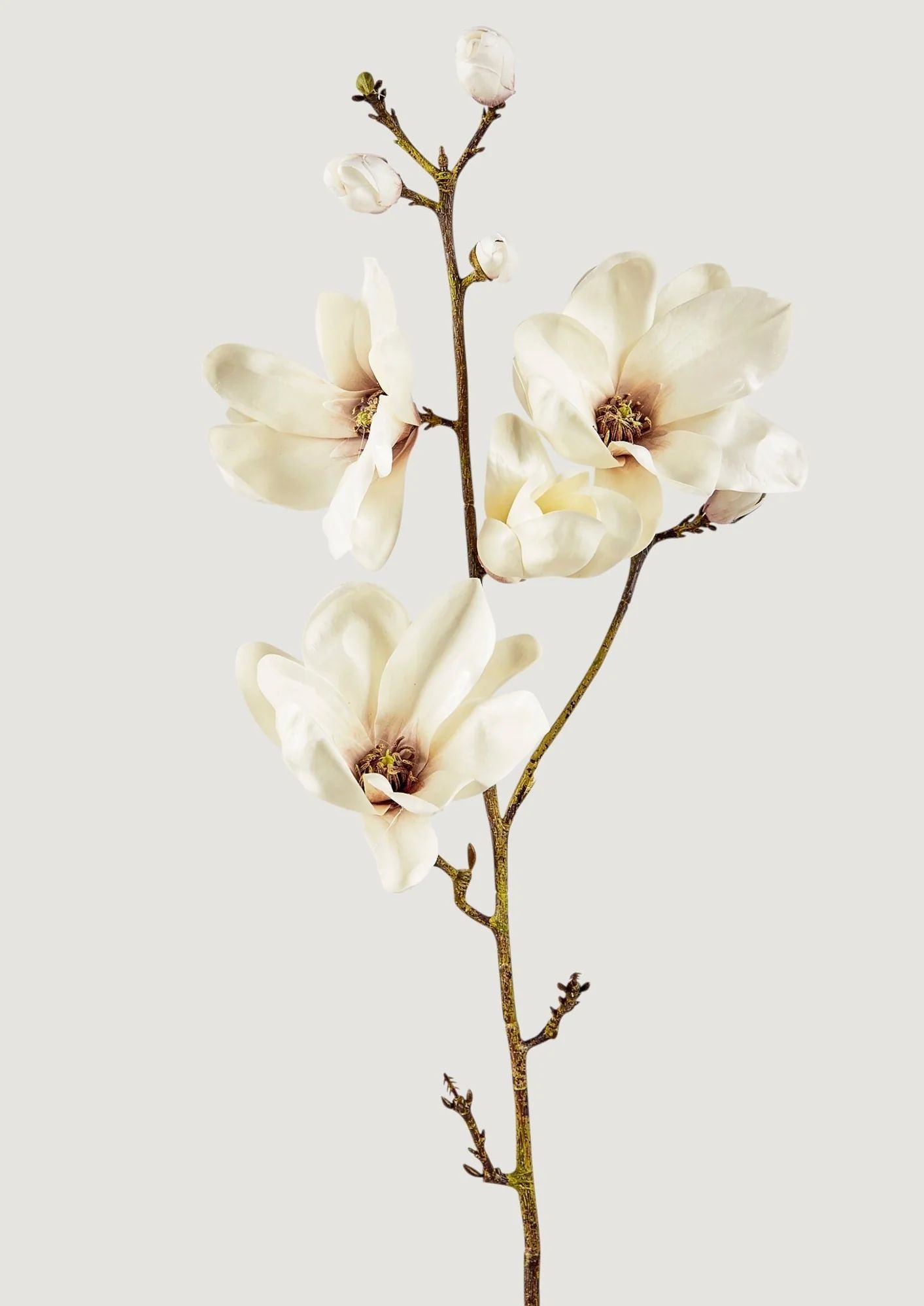 Mauve Taupe Artificial Magnolia Flower Branch - 29" | Afloral