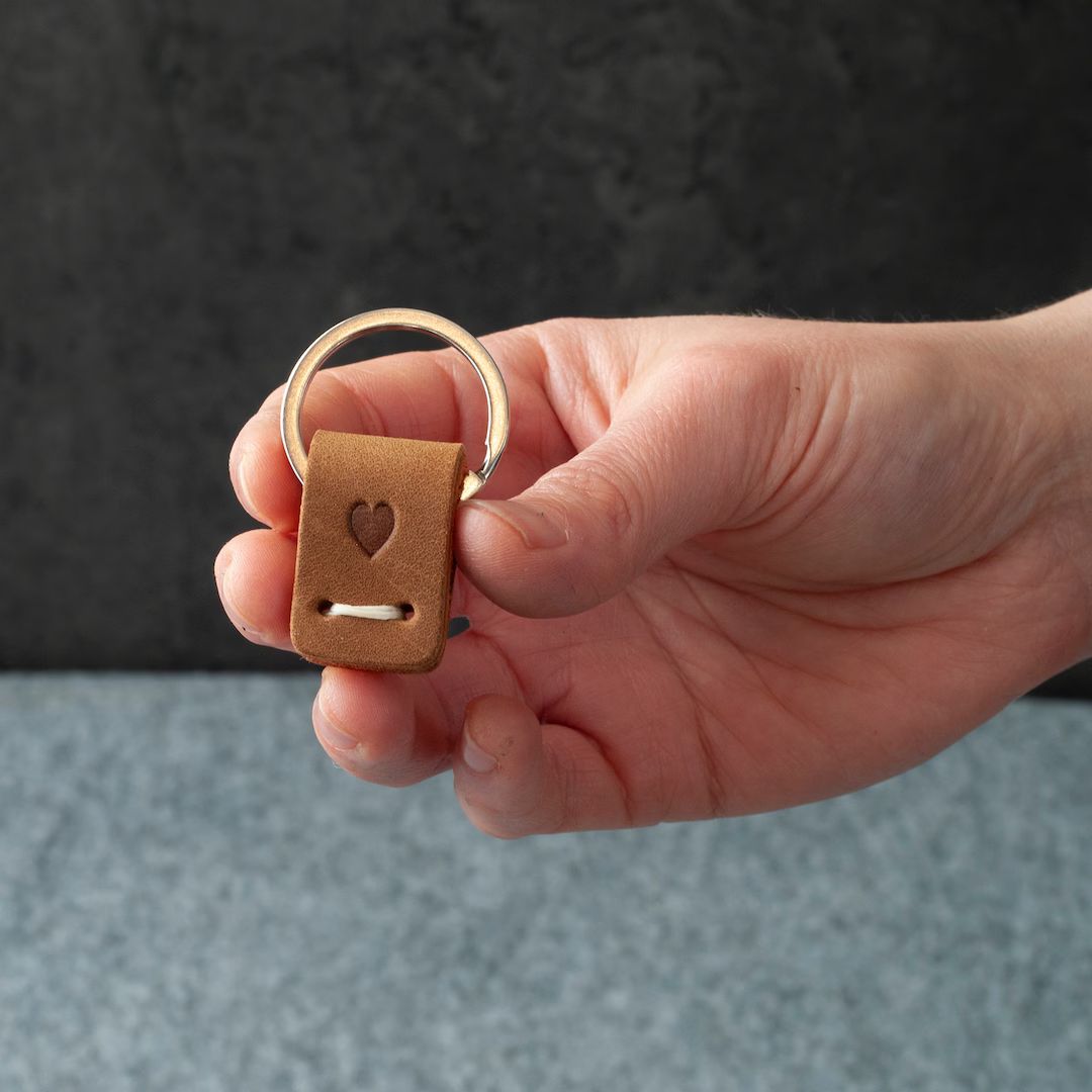 Tiny Personalized Leather Key Holders Small Minimalist Key - Etsy | Etsy (US)