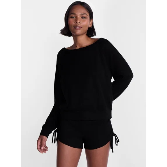 No Boundaries Waffle Knit Sleep Top, Women’s and Women’s Plus XS-2X | Walmart (US)
