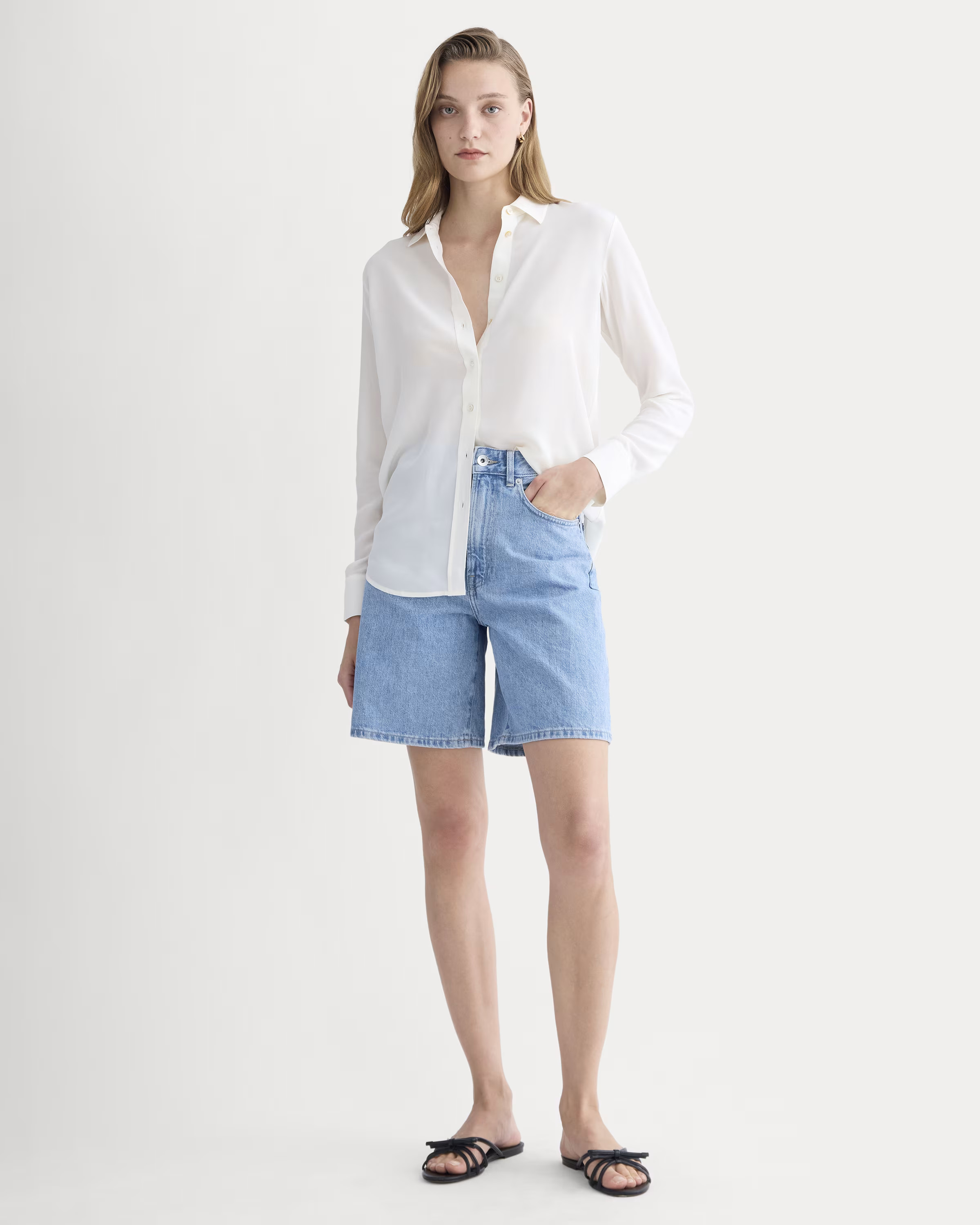 The Long A-Line Denim Short | Everlane