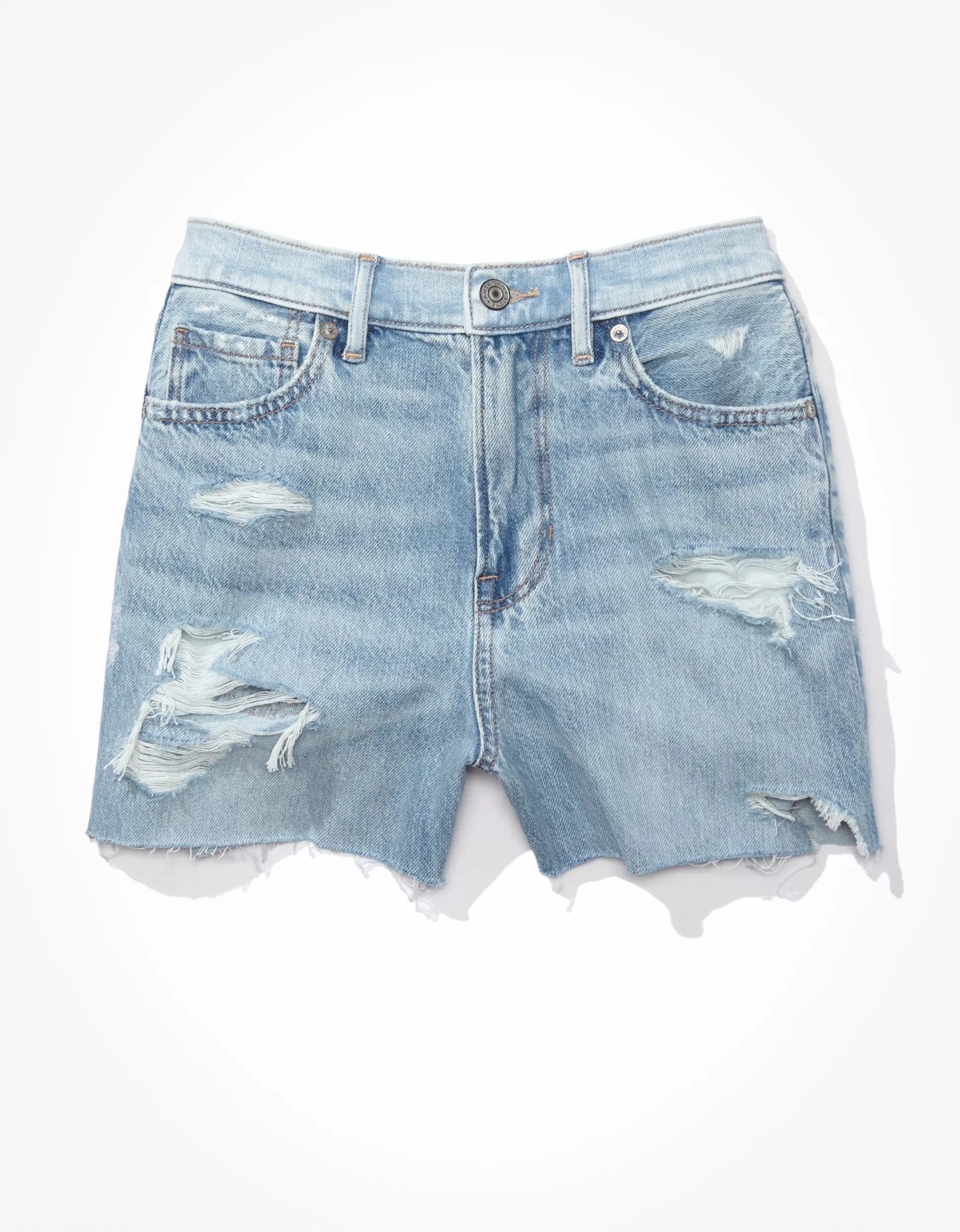 AE Real Good Repurposed Denim Curvy Mom Short | American Eagle Outfitters (US & CA)