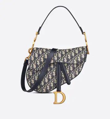 Saddle Bag with Strap Blue Dior Oblique Jacquard | DIOR | Dior Couture