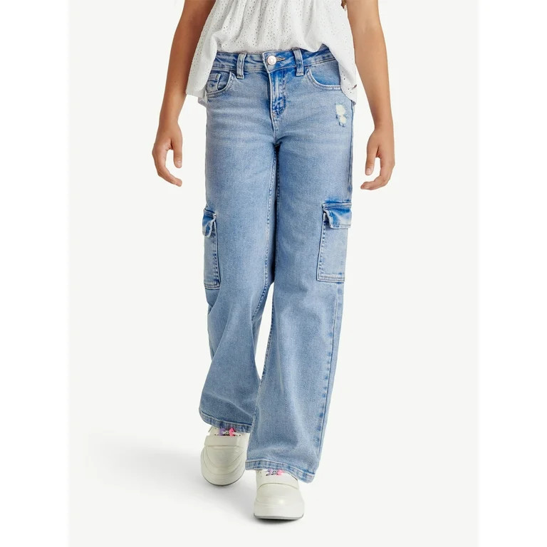 Justice Girls Bromo Cargo Jeans, Sizes 6 - 18 | Walmart (US)