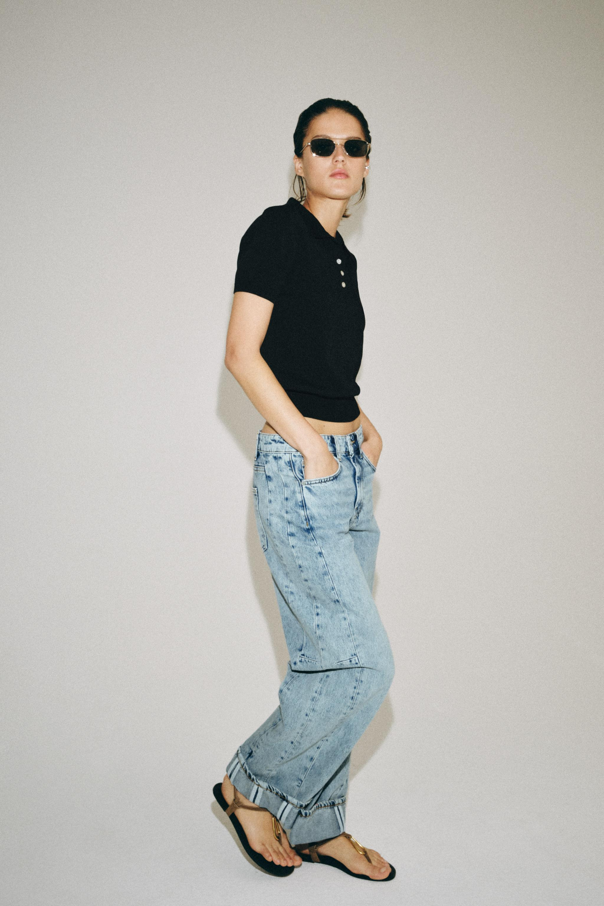 ZW COLLECTION RELAXED LOW-RISE JEANS | Zara US