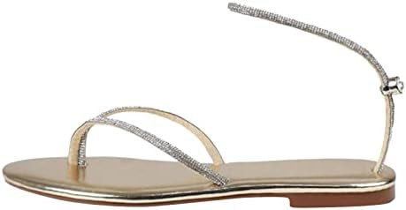 Women Slippers Summer New Pattern Rhinestone Shiny Fashion Flat Bottom Comfortable Non Slip Beach... | Amazon (US)