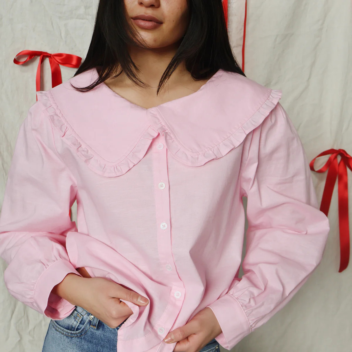 Sweet Talk Blouse in Baby Pink | Henly