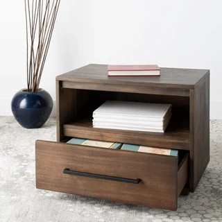 Safavieh Couture Mallory 1 Drawer Nightstand - Dark Chocolate - Brown | Bed Bath & Beyond