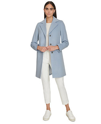 Womens Single-Breasted Wool Blend Coat | Macy's