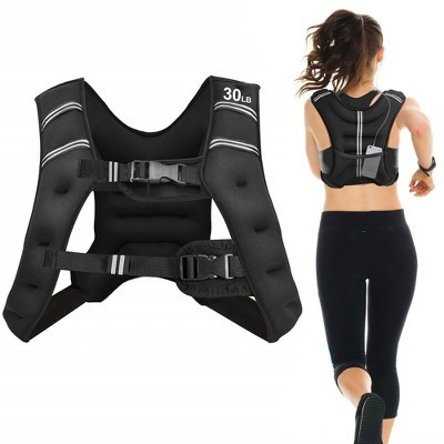 Costway 30LBS Workout Weighted Vest W/Mesh Bag Adjustable Buckle Sports Fitness Training | Target