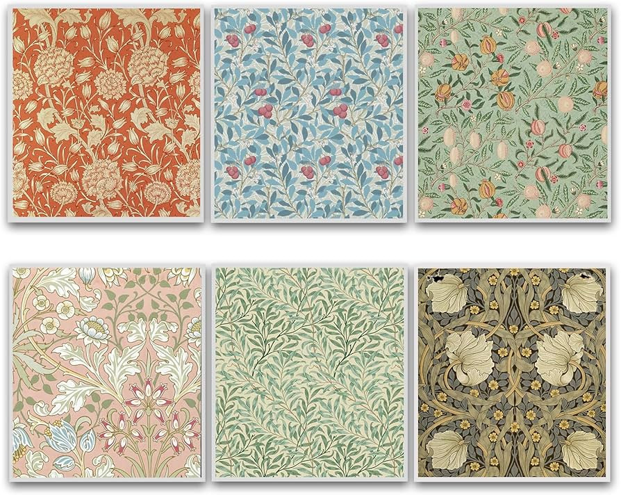 6pcs William Morris Reusable Swedish Dishcloths for Kitchen，Vintage Floral Dish Towels，Papaya... | Amazon (US)