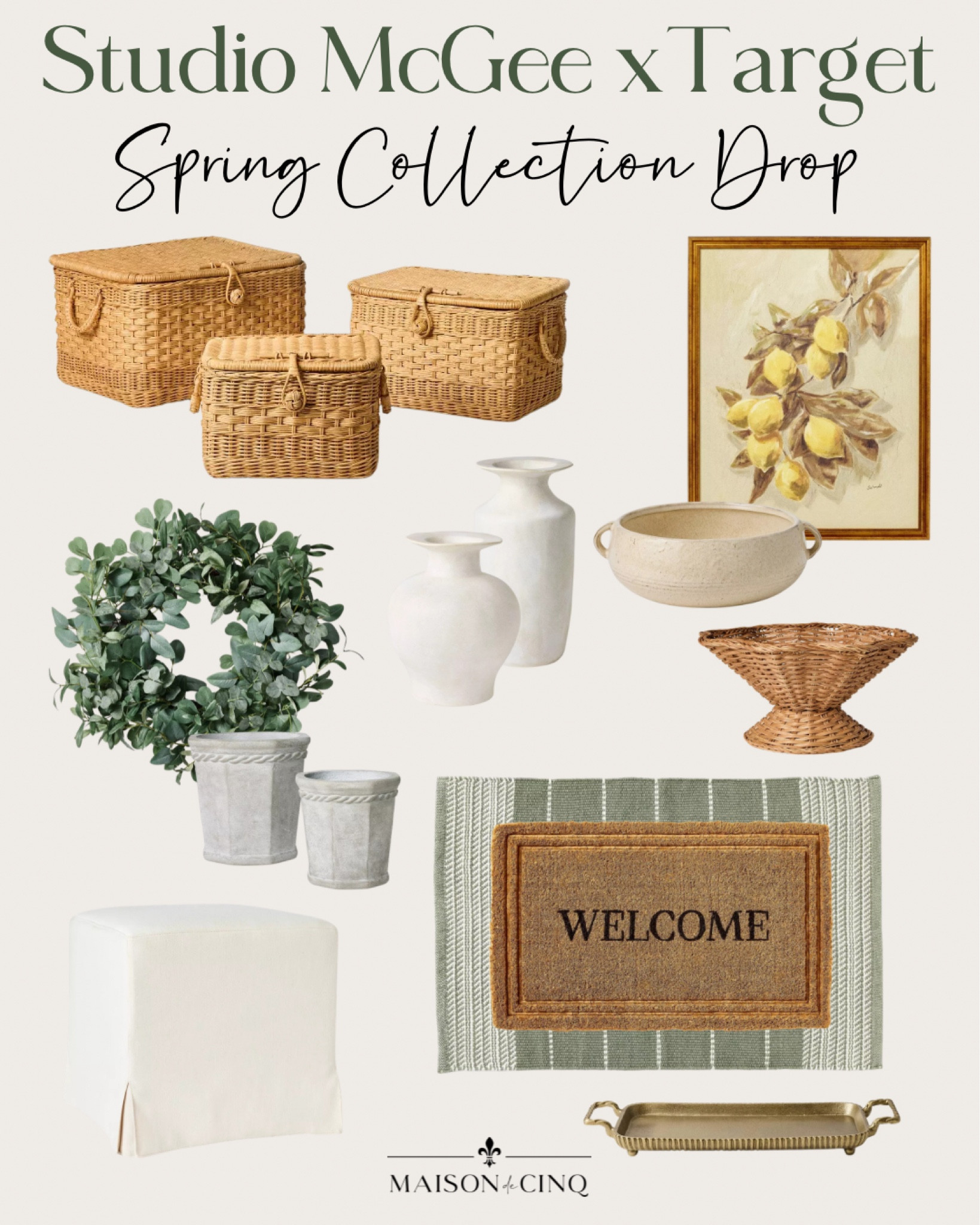 Studio McGee x Target has dropped and it’s sooo good!😍

Home decor, doormat, vase, artwork, print, wreath, baskets 

#LTKHome #LTKStyleTip #LTKSeasonal