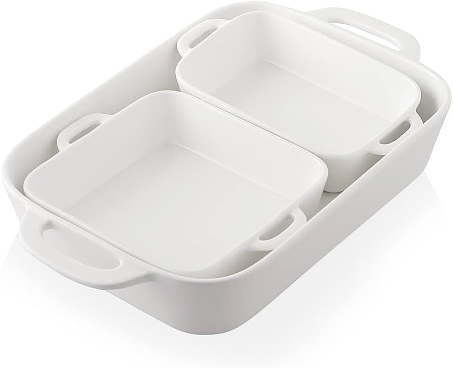 Sweejar Ceramic Bakeware Set, Rectangular Baking Dish for Cooking, Kitchen, Cake Dinner, Banquet ... | Amazon (US)
