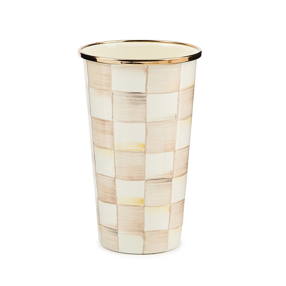 Mocha Check 20 Ounce Tumbler | MacKenzie-Childs