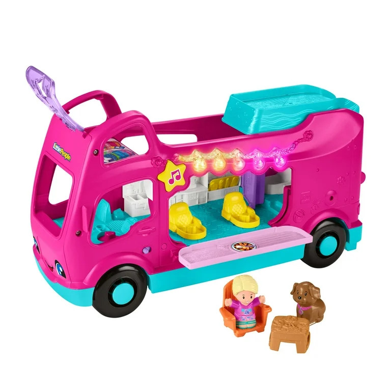 Fisher-Price Little People Barbie Little Dreamcamper RV Playset with Music Lights & 2 Figures | Walmart (US)