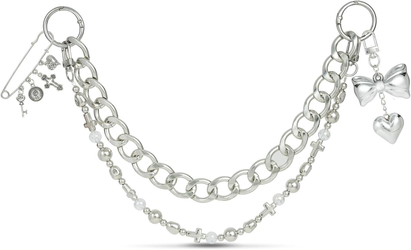 Original 4 in 1 Silver Bag Charms, Bow Bag Charm, Purse Charms, Purse Keychain, Bag Accessories C... | Amazon (US)