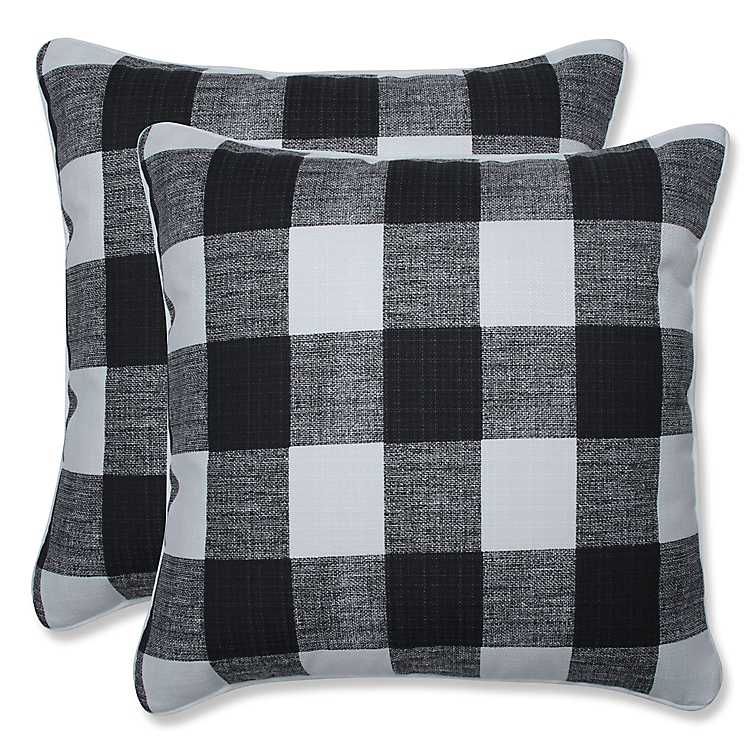 Black Buffalo Check Outdoor Pillows, Set of 2 | Kirkland's Home