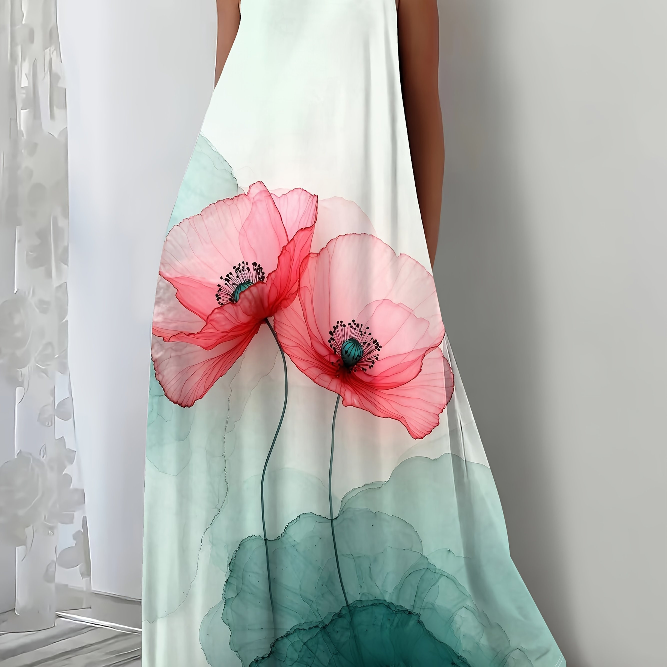 women's floral print sleeveless maxi dress lightweight - Temu Canada | Temu Affiliate Program