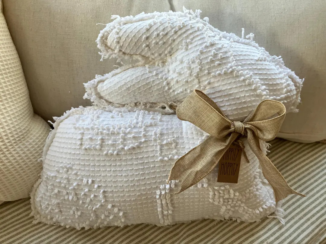 Free Shipping for this Perfect Farmhouse,Rustic,Primitive or Nursery Bunny Pillow Handmade Sewn f... | Etsy (US)