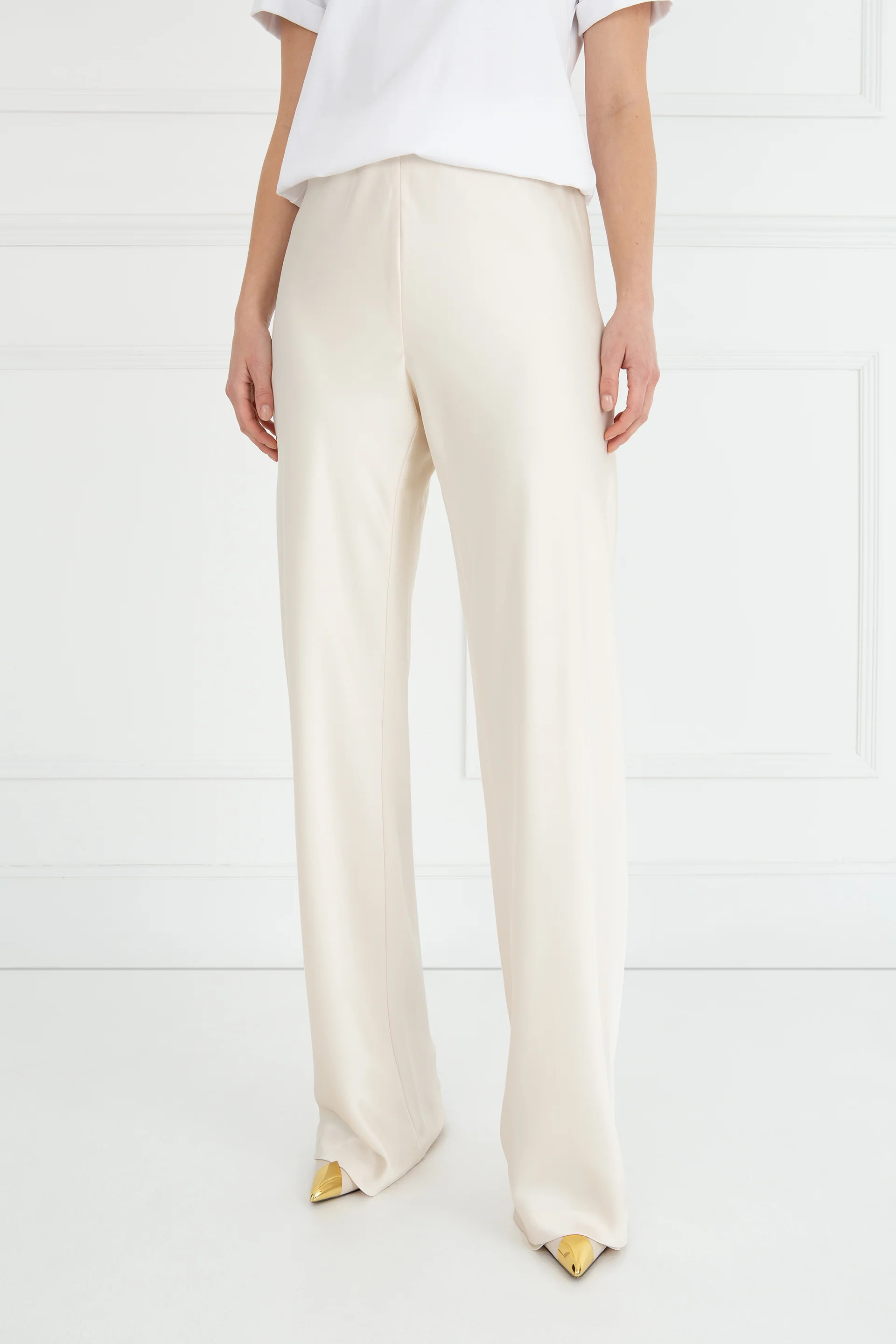 The Sandra | Satin Trousers Cream | Sinead Keary