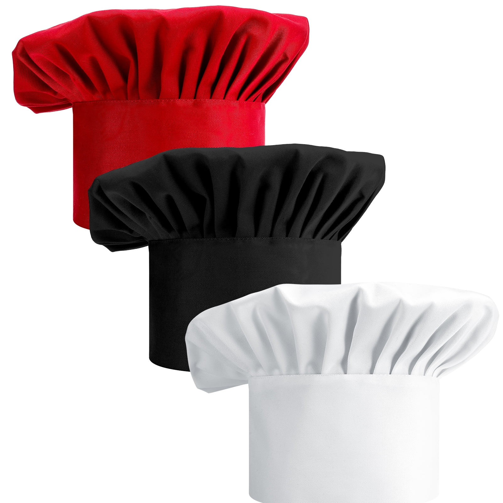 Bocaoying 3 Pcs Chef Hats for Adults, Adjustable Elastic Chef Cap, Kitchen Bakers Hat Cooking Cap... | Walmart (US)